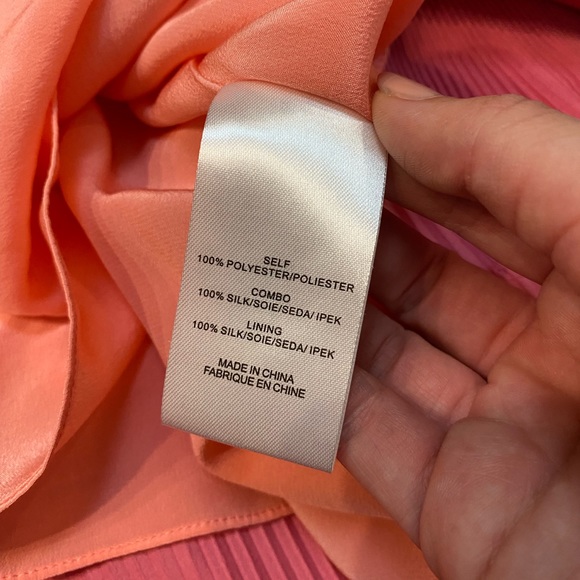 Tibi Pleated Cocktail Dress in Pink Colorblock Size XS - Picture 8 of 11